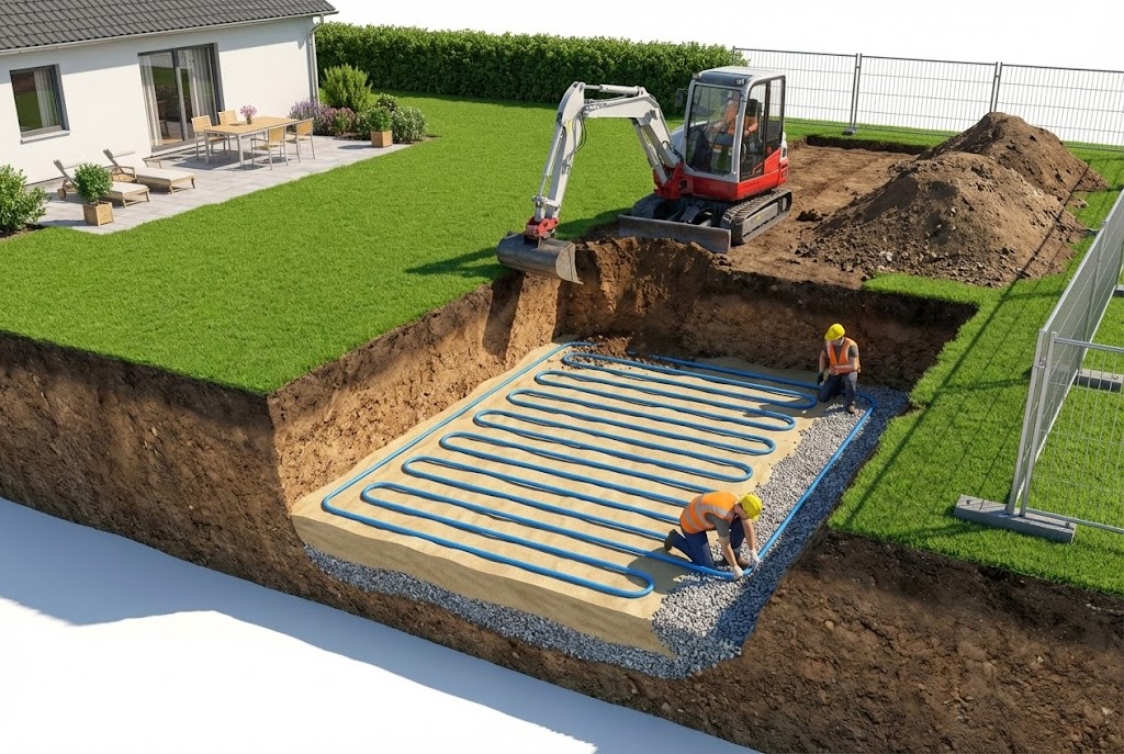 Erdwärme Henstedt-Ulzburg Bohrung im Garten bei sandigem Boden