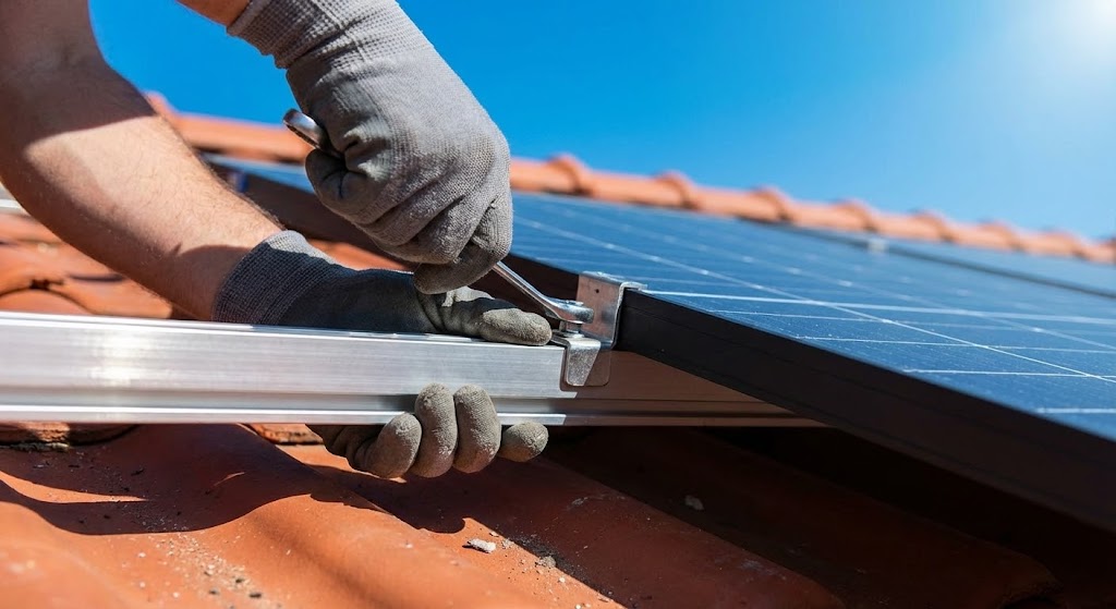 Beratungsgespräch zur Solaranlage mit einem Handwerker in Pinneberg