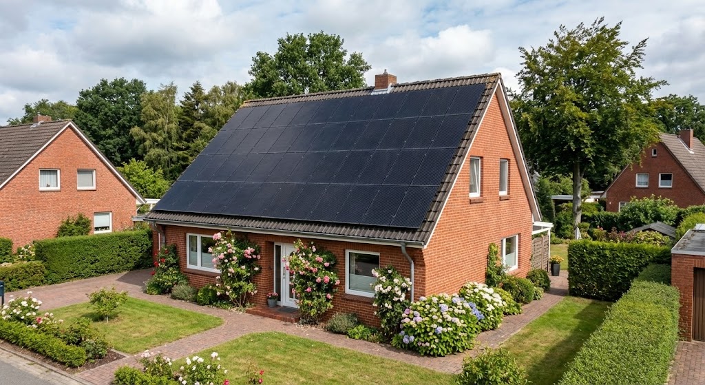 Photovoltaik Itzehoe: Modernes Einfamilienhaus im Kreis Steinburg mit Solaranlage