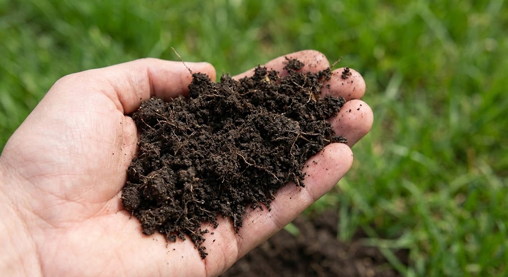 Nahaufnahme von gesunder Erde - Schritt 1 beim Gartenboden neu anlegen