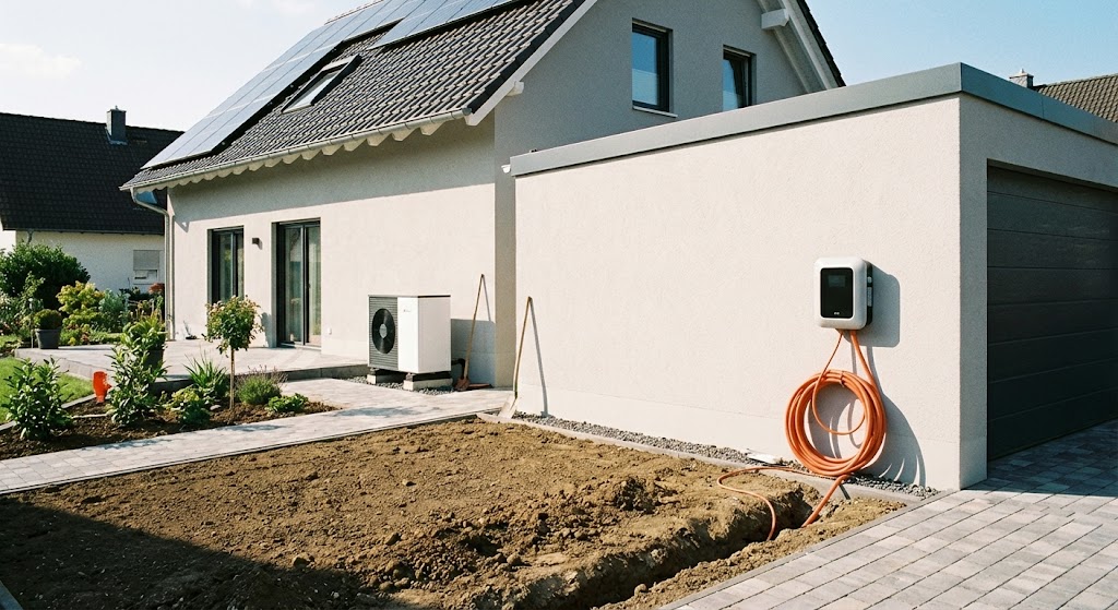 Gartenbau Wallbox Leerrohr Verlegung