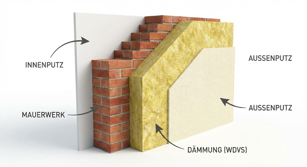 Querschnitt Wanddämmung