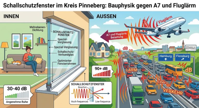 Schallschutzfenster im Kreis Pinneberg: Bauphysik gegen A7 und Fluglärm