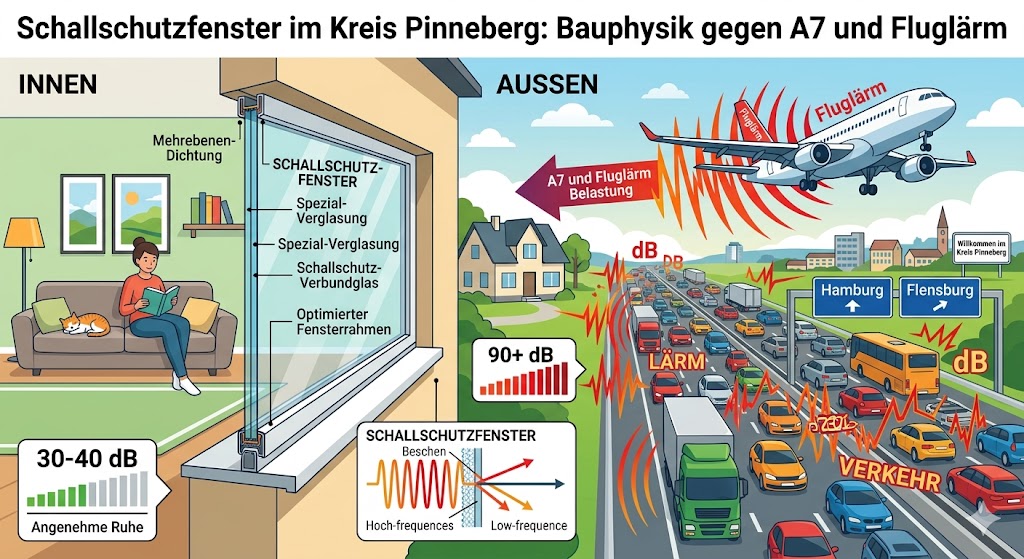 Darstellung welche positiven Auswirkungen Schallschutzfenster im Kreis Pinneberg haben