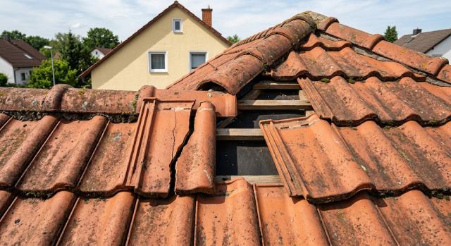 Dachpfanne gerissen oder verschoben: Warum das Aussitzen bis zum Sommer teure Folgeschäden nach sich zieht